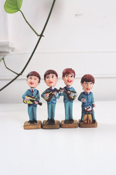 Vintage Beatles Bobblehead Figurines Cake Toppers Head Nodders Collectible 1964