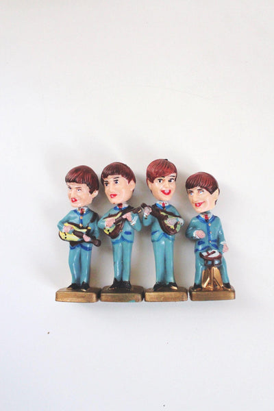 Vintage Beatles Bobblehead Figurines Cake Toppers Head Nodders Collectible 1964