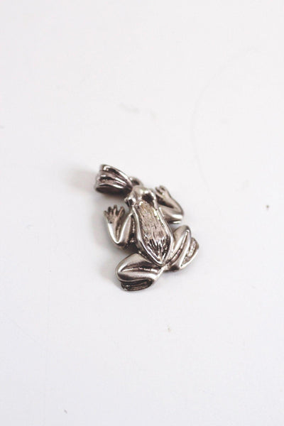 Sterling Silver Frog Pendant Charm Marked 925 Vintage Jewelry Animal 3D