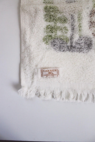 Vintage 70s Floral Terry Cloth Dish Hand Kitchen Towel Cannon Gingham Retro Mid Century