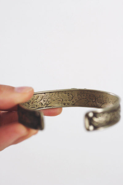 Traditional Tibetan Style Silver Cuff Bracelet Labradorite Turquoise Vintage Filigree Boho