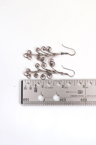 Handcrafted Sterling Silver Filigree Chandelier Dangle Earrings Vintage Lightweight Elegant
