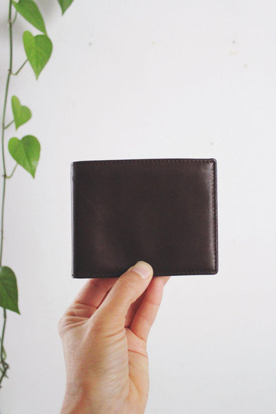 Buxton Mens Vintage Genuine Leather Wallet Dark Brown Minimalist Sleek