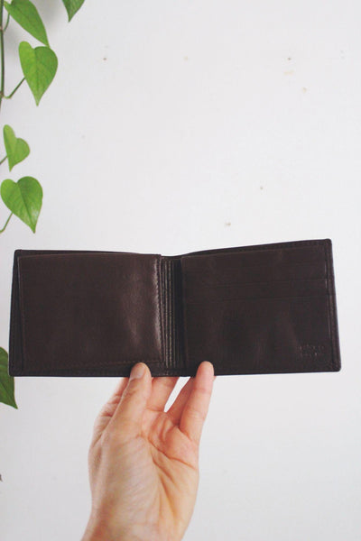 Buxton Mens Vintage Genuine Leather Wallet Dark Brown Minimalist Sleek