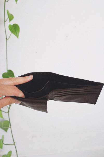 Buxton Mens Vintage Genuine Leather Wallet Dark Brown Minimalist Sleek
