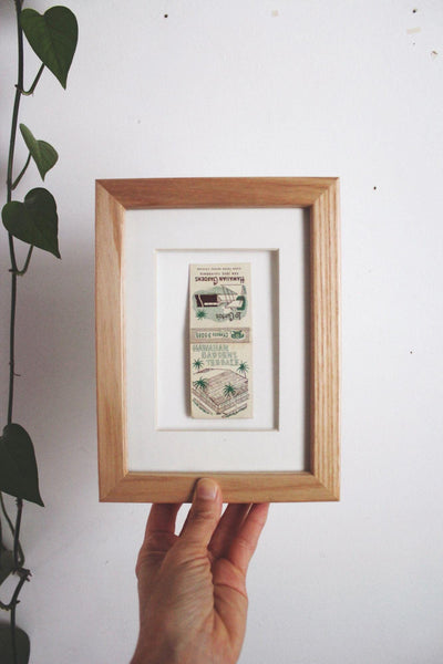 Vintage Framed Hawaiian Gardens Matchbook San Jose California Wall Art Decor Retro