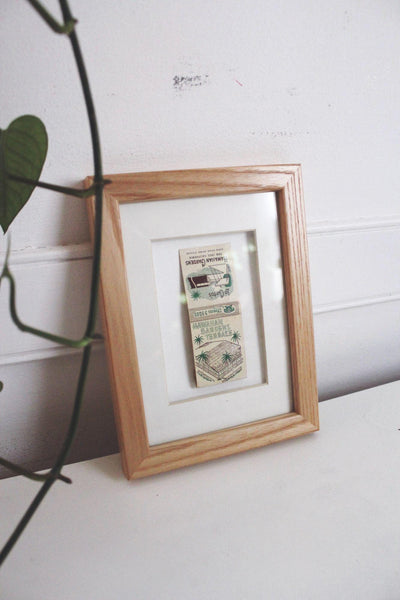Vintage Framed Hawaiian Gardens Matchbook San Jose California Wall Art Decor Retro