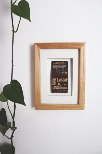 Vintage Framed Matchbook Cover Villa Lanai San Mateo California Wall Art Decor Tiki