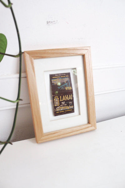 Vintage Framed Matchbook Cover Villa Lanai San Mateo California Wall Art Decor Tiki