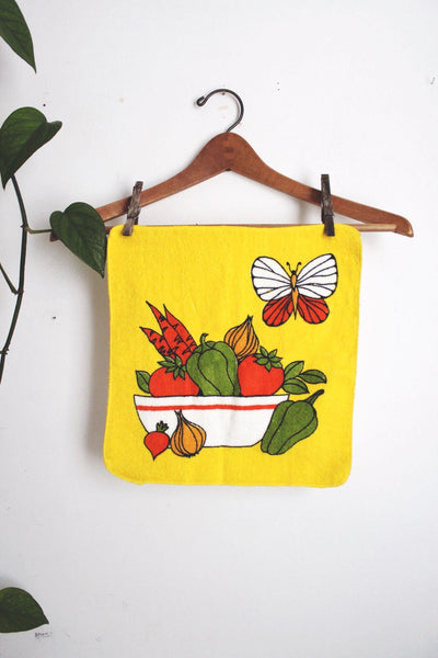 Vintage Cannon Yellow Washcloth Dish Towel Terry Cloth Mid Century Textile Retro