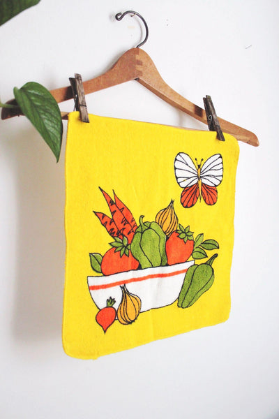 Vintage Cannon Yellow Washcloth Dish Towel Terry Cloth Mid Century Textile Retro