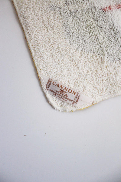 Vintage Cannon Yellow Washcloth Dish Towel Terry Cloth Mid Century Textile Retro