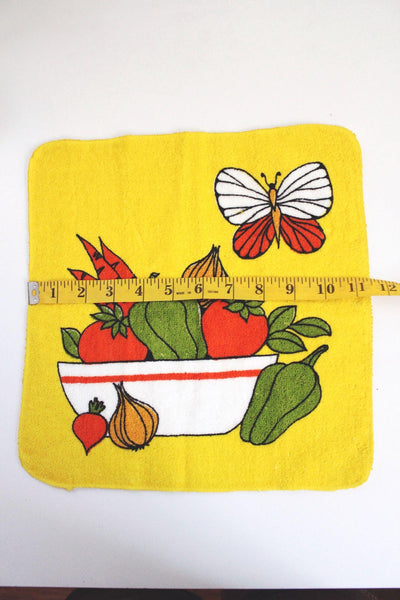 Vintage Cannon Yellow Washcloth Dish Towel Terry Cloth Mid Century Textile Retro