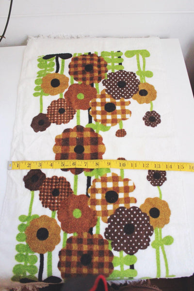 Vintage 70s Floral Terry Cloth Dish Hand Kitchen Towel Cannon Gingham Retro Mid Century