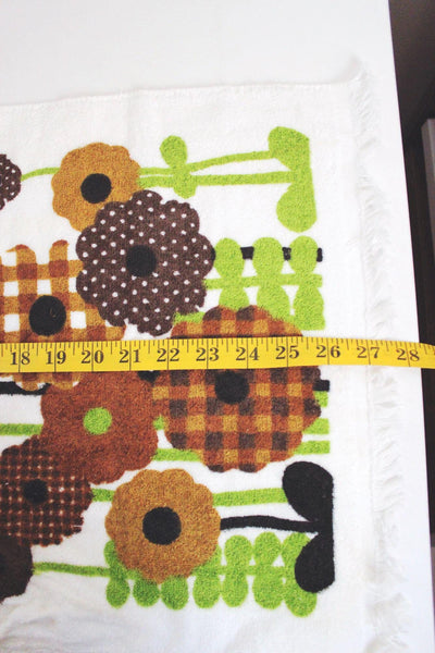 Vintage 70s Floral Terry Cloth Dish Hand Kitchen Towel Cannon Gingham Retro Mid Century