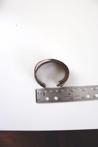 Vintage Bronze Brass Silver Cuff Bracelets Set Of 3 Lot Traditional Celtic Stackable Boho