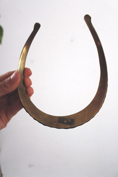 Vintage Solid Brass Textured Collar Torque Choker Necklace Statement Jewelry Boho