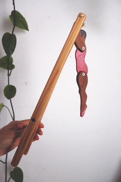Vintage Wooden Acrobat Toy Flipping Trapeze Fidget Handcrafted Folk Art Circus