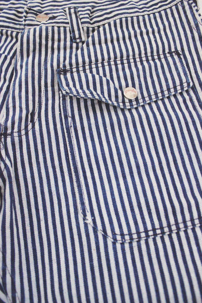 Vintage 70s Wrangler Blue White Striped Stripe Bush Pants Flared Bell Bottom High-Waisted