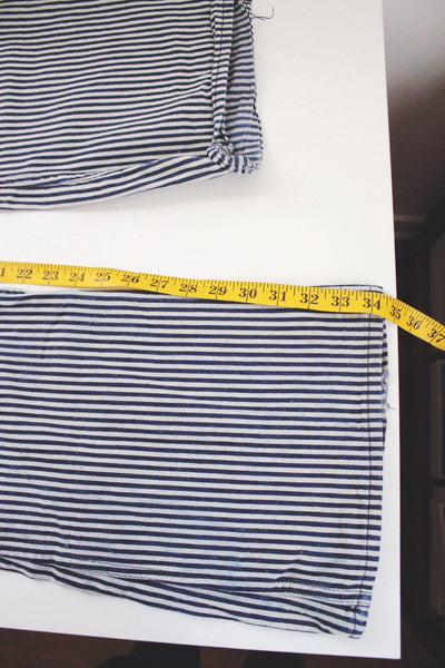Vintage 70s Wrangler Blue White Striped Stripe Bush Pants Flared Bell Bottom High-Waisted