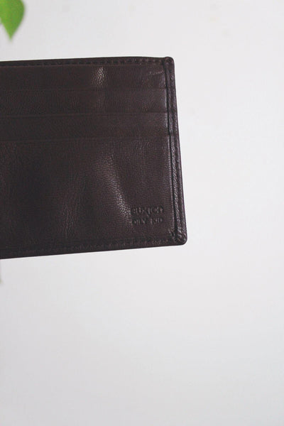Buxton Mens Vintage Genuine Leather Wallet Dark Brown Minimalist Sleek
