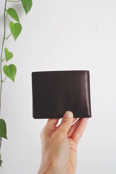 Buxton Mens Vintage Genuine Leather Wallet Dark Brown Minimalist Sleek