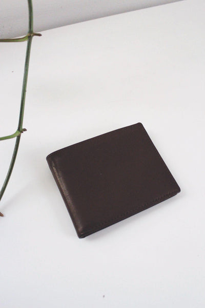 Buxton Mens Vintage Genuine Leather Wallet Dark Brown Minimalist Sleek