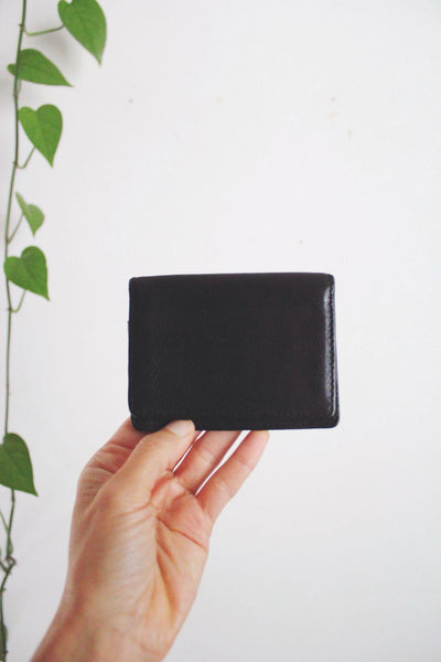 Kenneth Cole Black Leather Bi-Fold Wallet Card Case Minimalist Sleek Vintage 90s
