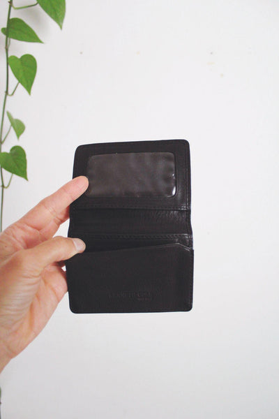 Kenneth Cole Black Leather Bi-Fold Wallet Card Case Minimalist Sleek Vintage 90s