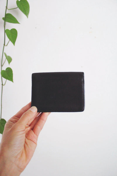 Kenneth Cole Black Leather Bi-Fold Wallet Card Case Minimalist Sleek Vintage 90s
