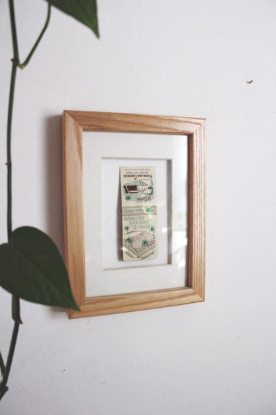 Vintage Framed Hawaiian Gardens Matchbook San Jose California Wall Art Decor Retro