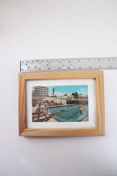 Vintage Framed Postcard Sea Gull Hotel Miami Florida Mid Century Wall Art Decor