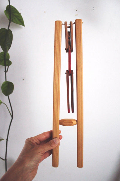Vintage Wooden Acrobat Toy Flipping Trapeze Fidget Handcrafted Folk Art Circus