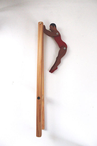 Vintage Wooden Acrobat Toy Flipping Trapeze Fidget Handcrafted Folk Art Circus