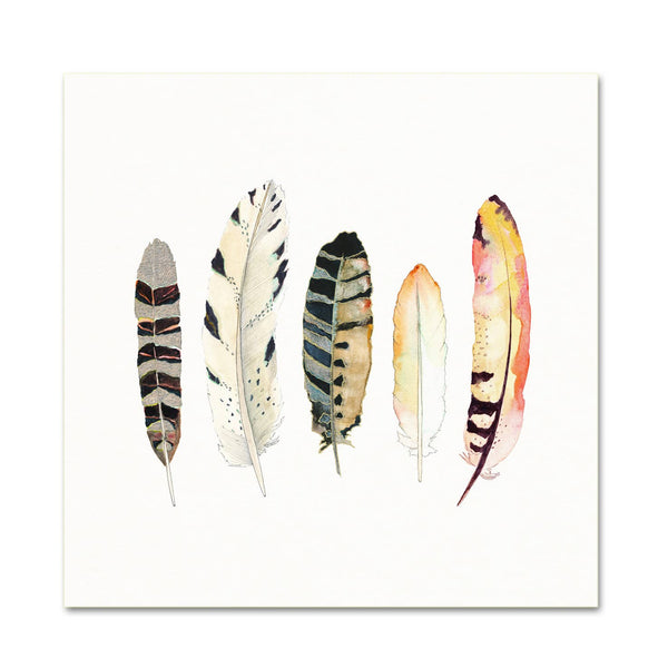 Five Feathers Wall Art Print