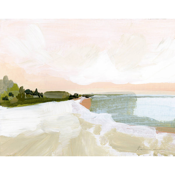 Peach Beach Horizontal Canvas Wall Art Print