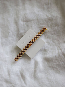 Lily Checkered Pattern Barrette