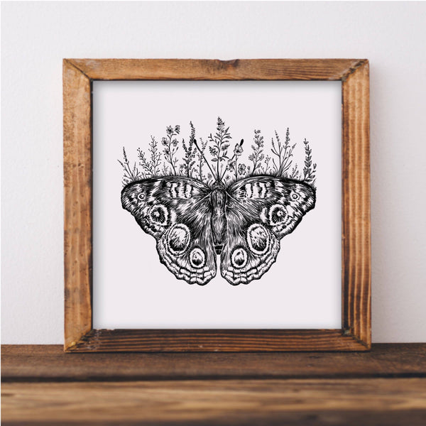 Floral Butterfly Wall Art Print
