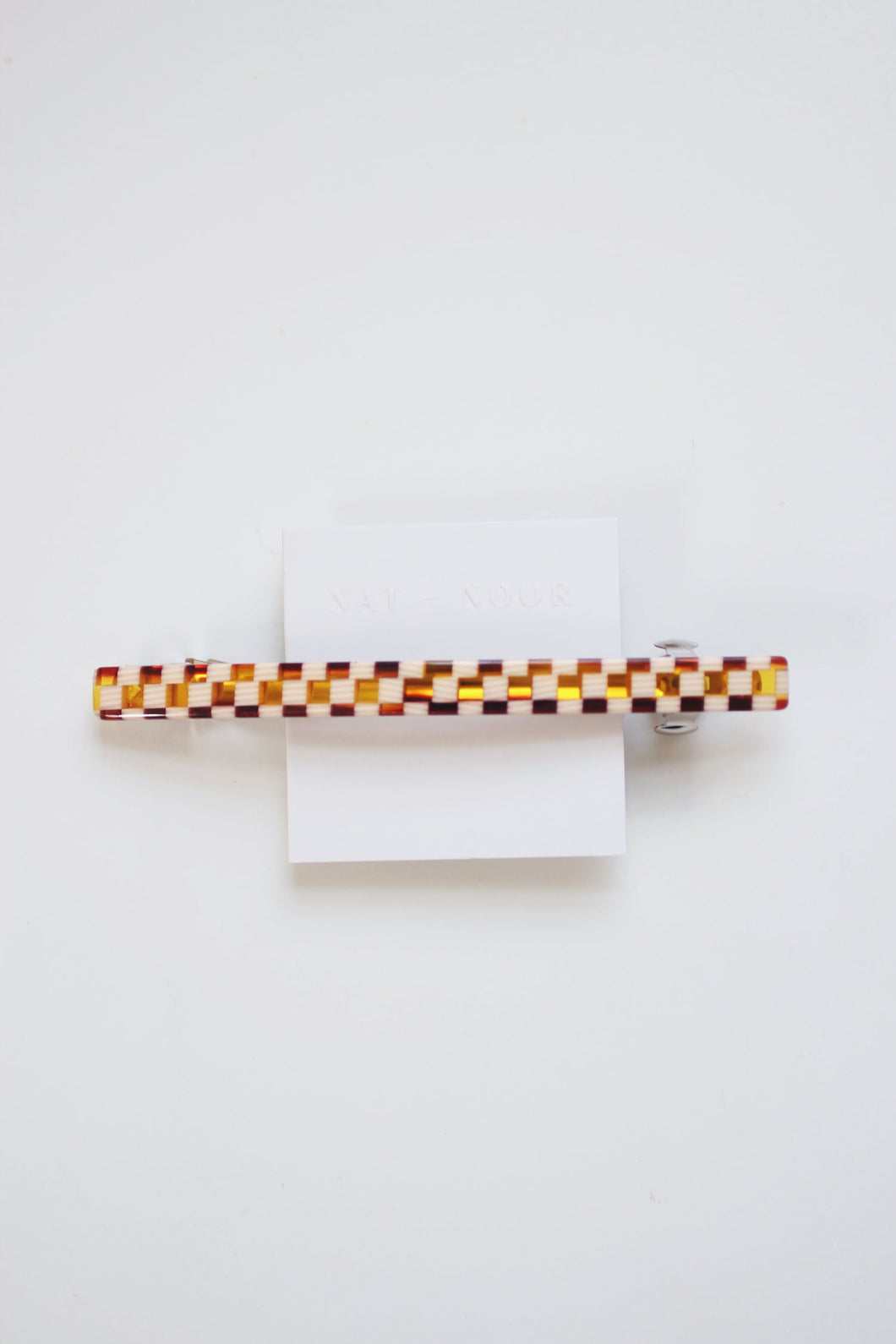 Lily Checkered Pattern Barrette