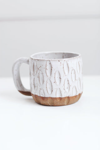 Honeycomb White Speckled Ceramic Mug