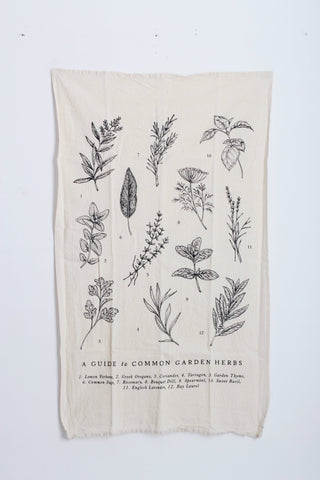 Garden Herbs Tea Towel
