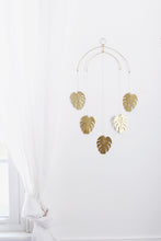 Load image into Gallery viewer, Large Monstera Leaf Brass Mobile