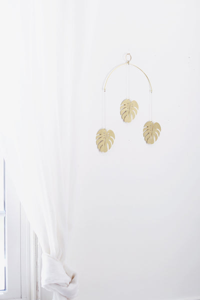 Monstera Leaf Brass Wall Hanging