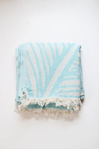 Aqua Leaf Peshtemal Pure Cotton Beach Towel