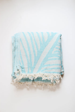 Aqua Leaf Peshtemal Pure Cotton Beach Towel