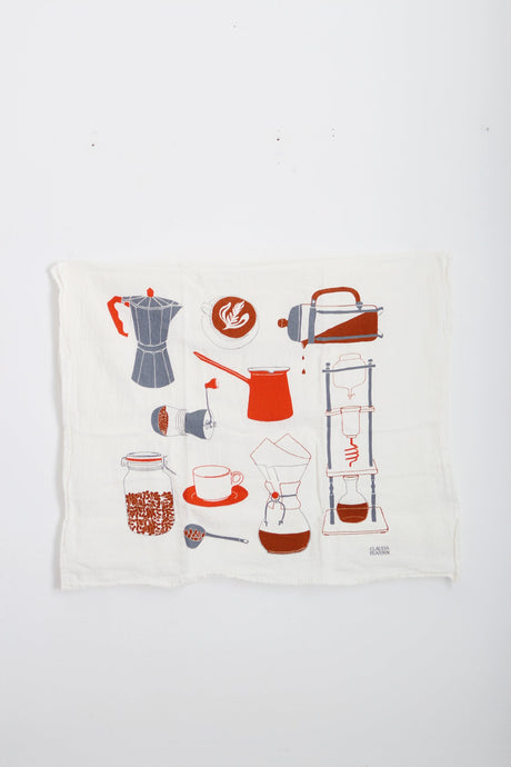 Coffee Screenprinted Tea Towel Wall Hanging