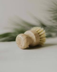 Bamboo Pot Brush - Sisal Fibre Dish Brush