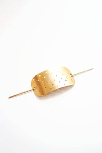 Polkadot Bar Hair Pin | Brass Hair Clip | Brass Hair Slide | Hair Barrette | Hair Accessories | Silver Hair Clip