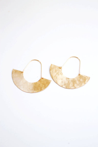 Hammered Half Moon Earrings | Gold Hoop Earrings | Silver Hoops | Gold Half Moon Earrings | Brass Earrings | Gold Filled Earrings