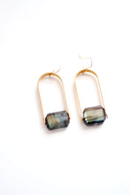 Load image into Gallery viewer, Faceted Nugget Stone Arch Earrings | Brass | 14k Gold Fill | Sterling Silver